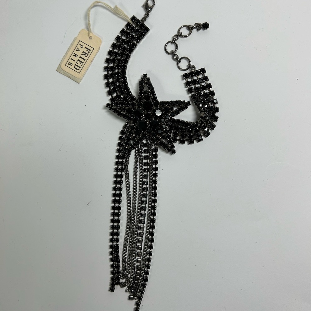 Fried Paris Black Star Pendant bracelet sizes 7 though 8 multi adjustable